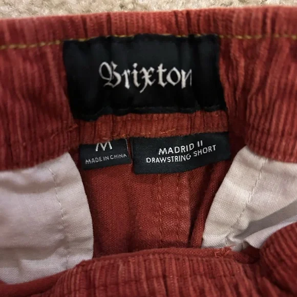 Brixton Madrid II Drawstring Shorts in Brick Red - Picture 2 of 3